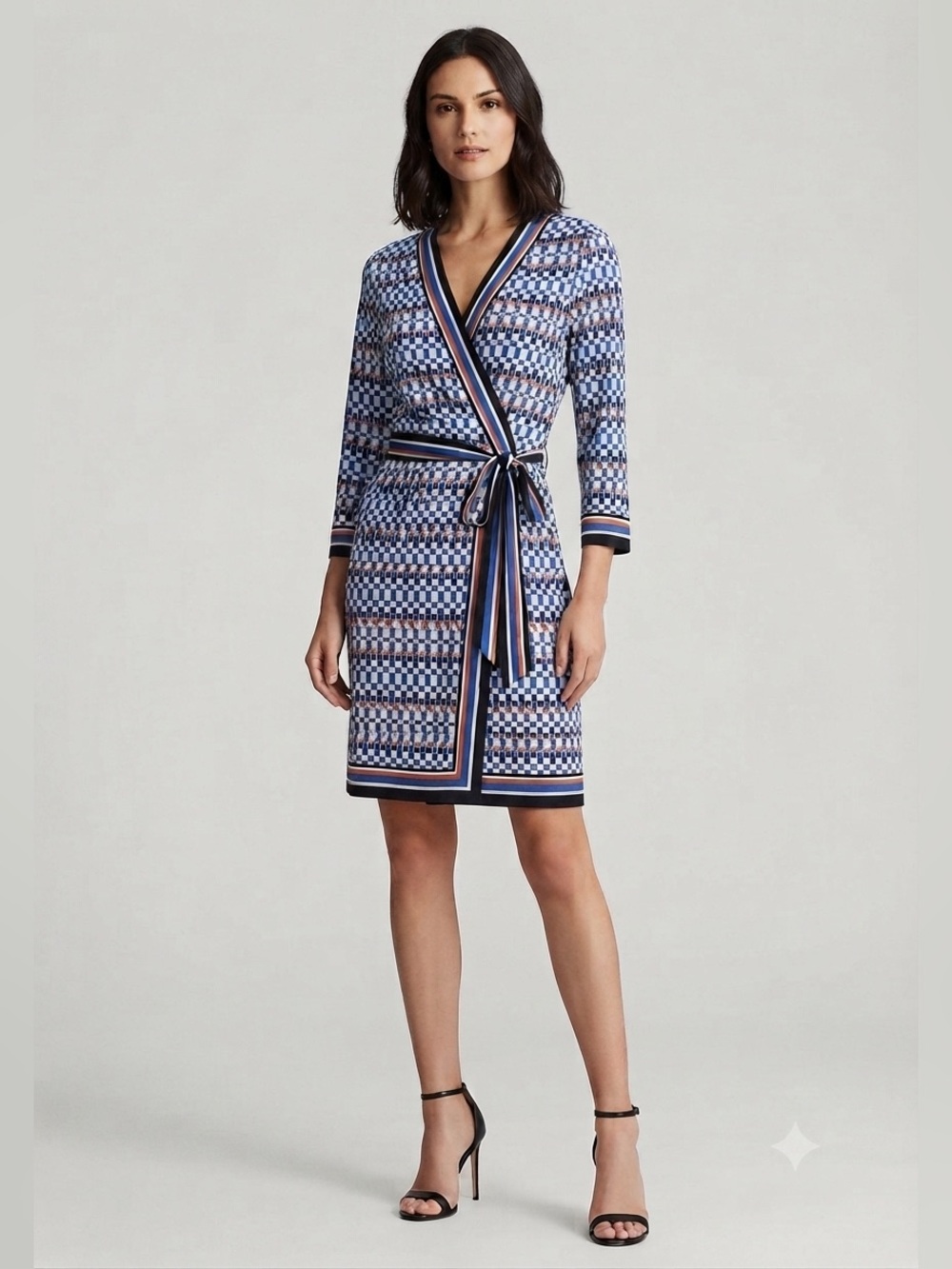 White House Black Market Long-Sleeve Surplice Mini Dress